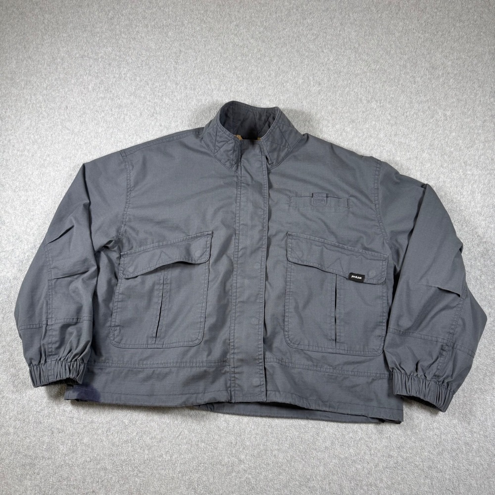 Prana Jacket Womens Gray Hellebore Ripstop Utility Full Zip Field Coat Size S